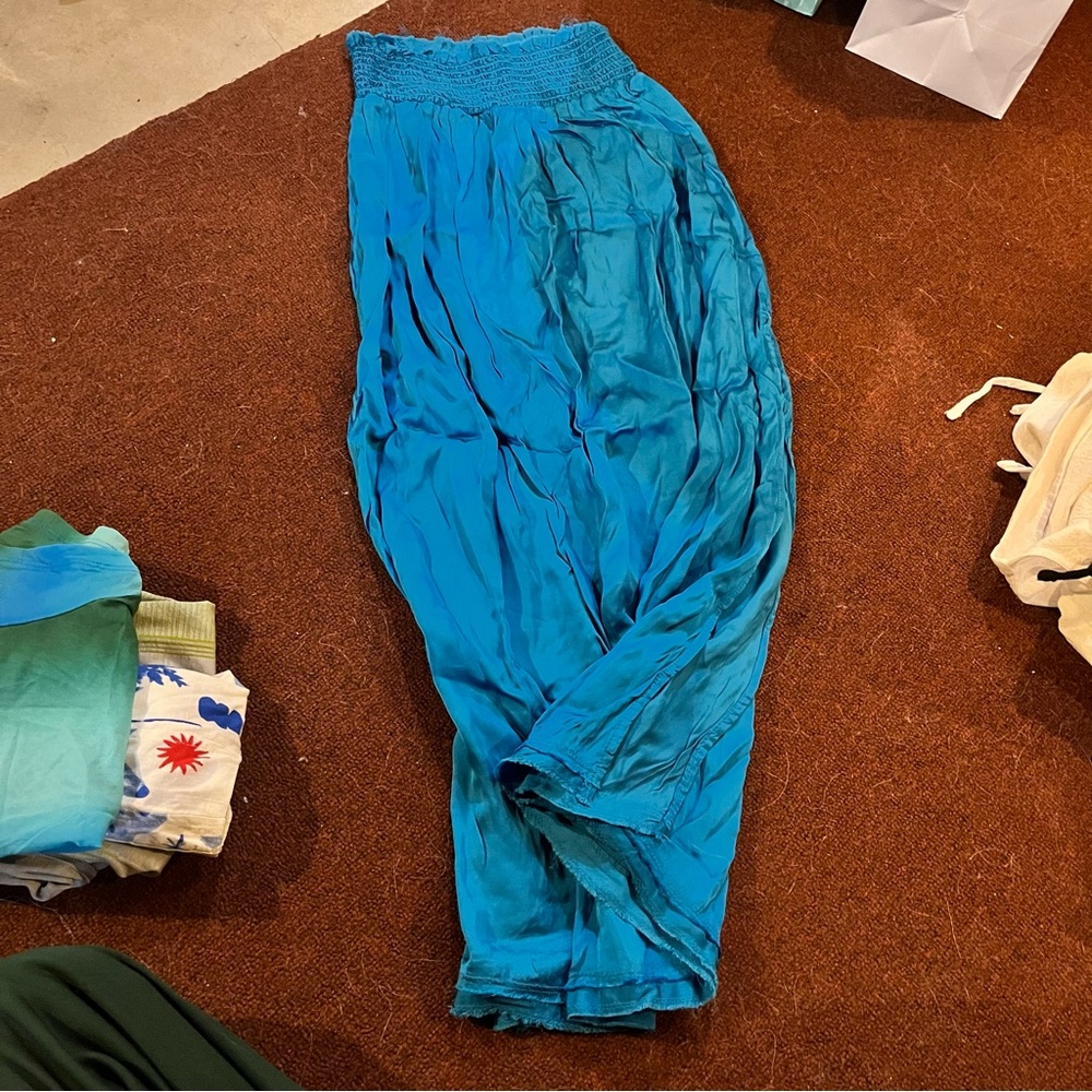 Brand new vibrant blue silky skirt